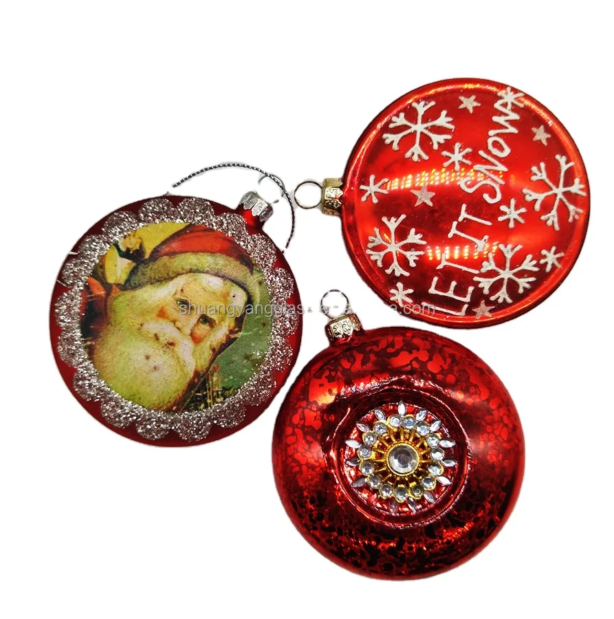 8 cm*3 cm wholesale factory price glass Christmas inflatable ball Christmas tree decoration