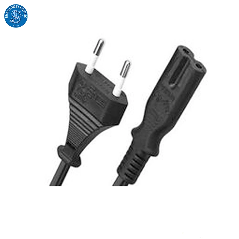  Кабель переменного тока Iec C7 в европейскую розетку Cee 0 75 6 футов 2 зубца 7/16 мм шнур питания штепсельная вилка европейского стандарта для