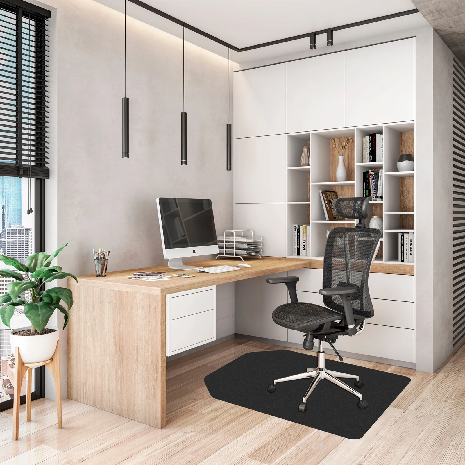 Office Chair Mat for Hard Wood Floor, Polyester Protector Floor Mat for Office Chair