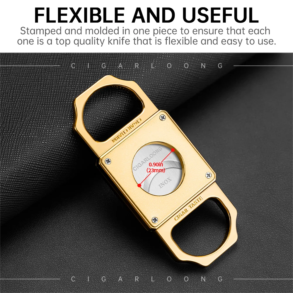 CIGARLOONG Windproof Lighter Sharp Cigar Cutter Ashtray Cigar Holder 5-piece Platinum Luxury Cigar Accessories Set
