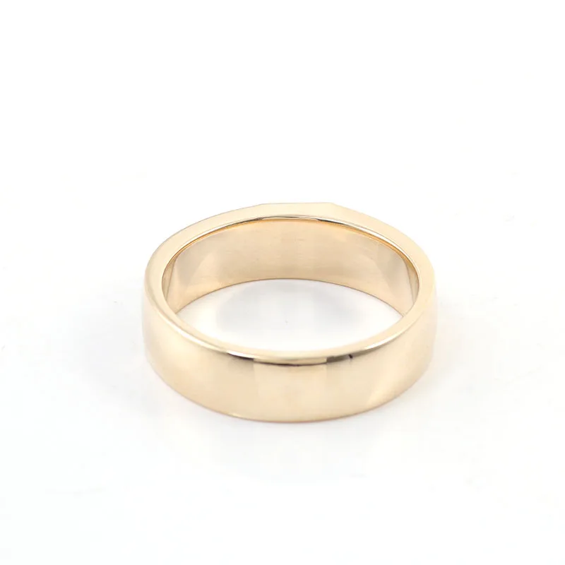 Luxury 6mm Ring Band 10k Gold Two Color Round VVS Moissanite Diamond Stones With GRA Certificate For Men