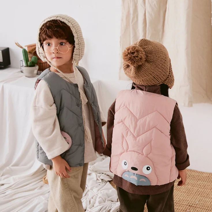 2020 Hot sell cartoon  comfortable sleeveless vest winter Outer wear white baby vest