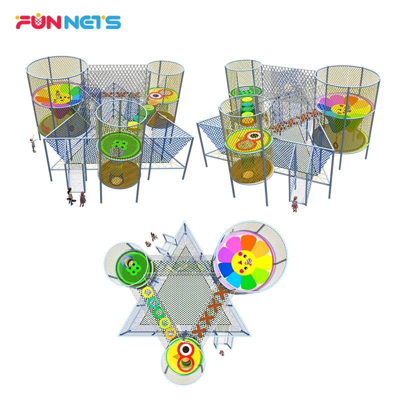 Six Star Trampoline Structure Commercial Attraction Soft Play Kids Indoor Adventure Playground Equipment
