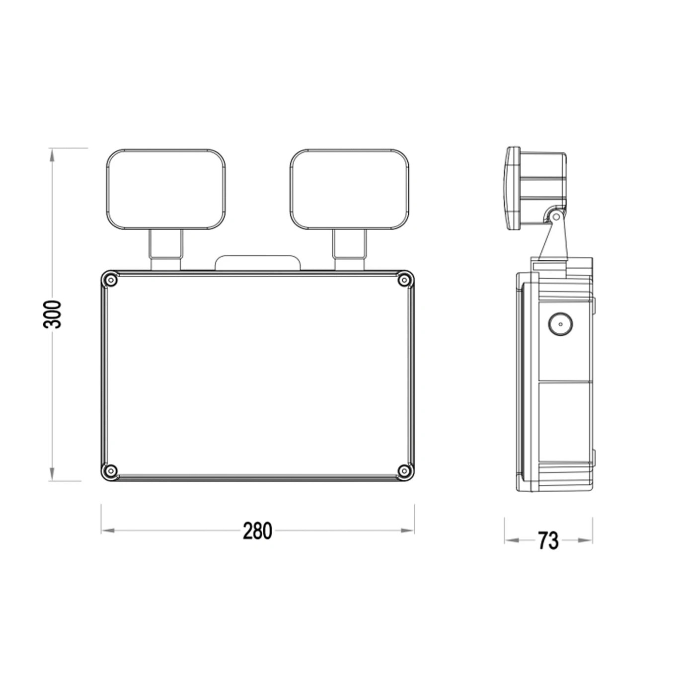 fire lamp 14w 15 wtts watt  waterproof IP65  2x3w LED double side dual head Twin Spots Emergency Light