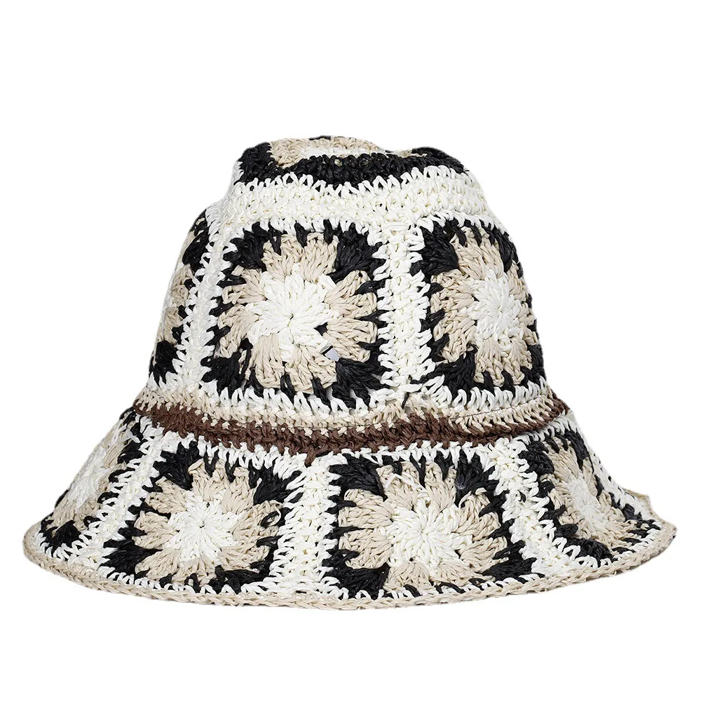 2023 New High Quality Handmade Breathable Spring Summer Sun Protection Customizable Patterns Crochet Knit Bucket Hat