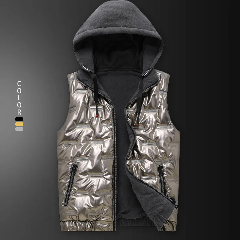Мужской Хлопковый жилет, приталенный мужской плотный жилет с капюшоном