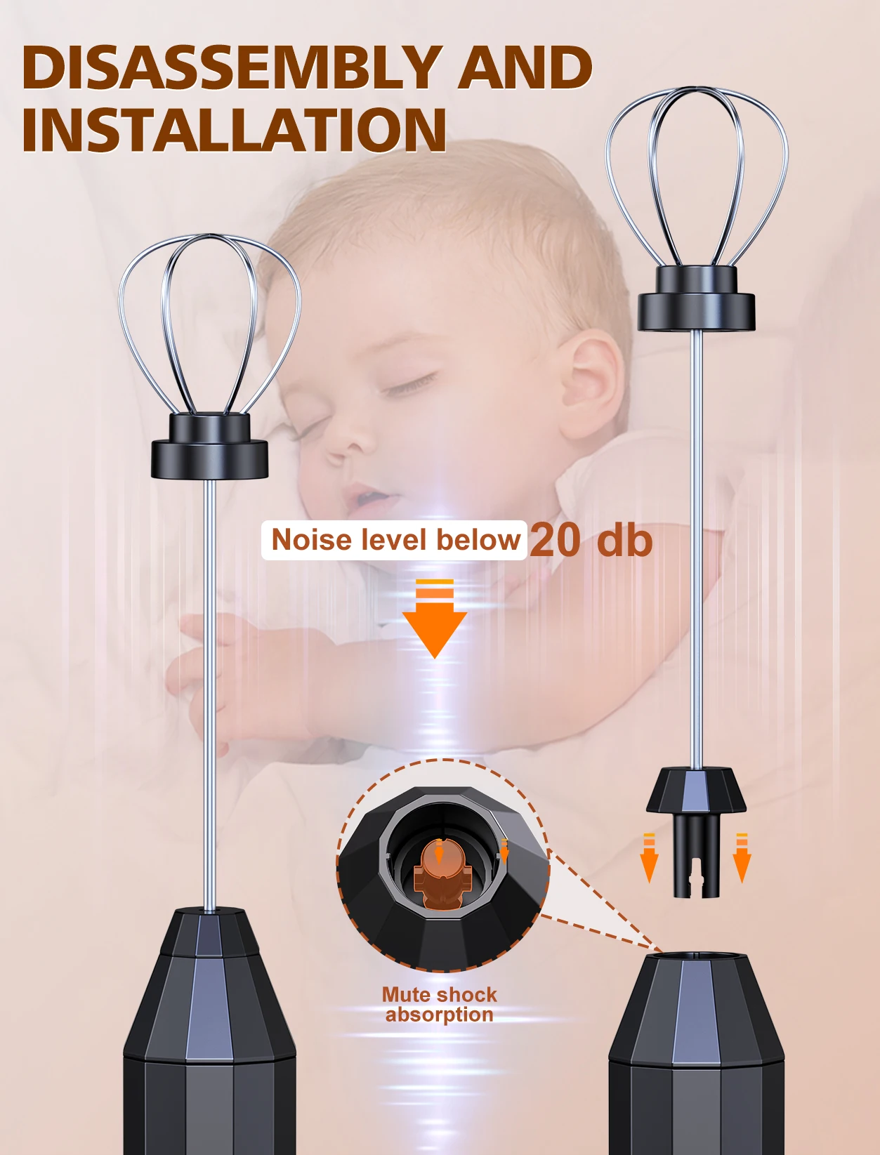 Portable Automatic Battery Operated Egg Beater Powerful Whisk Handheld Foam Maker Blender Mini Electric Milk Frother for Coffee