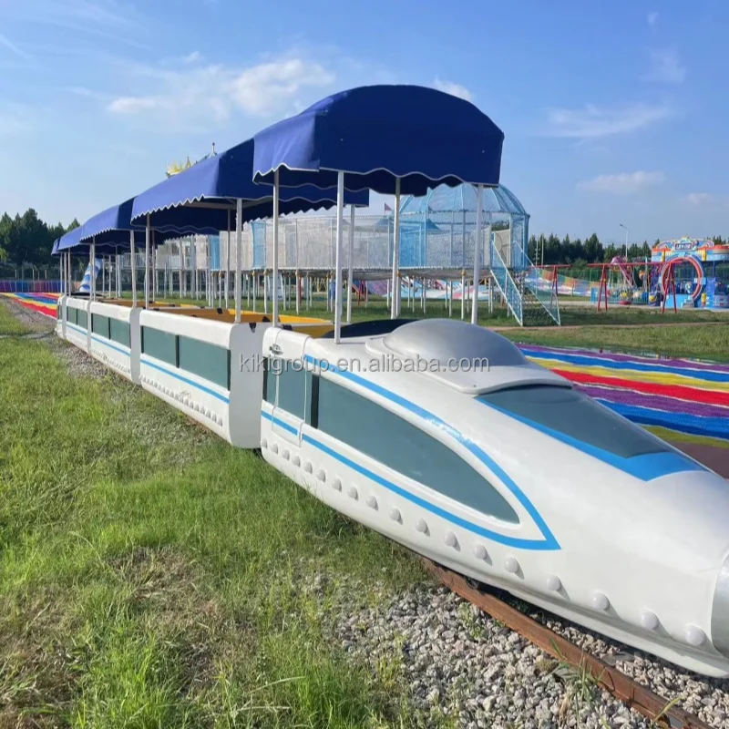 Unique design high-speed rail amusement park electric train set with rails for adults