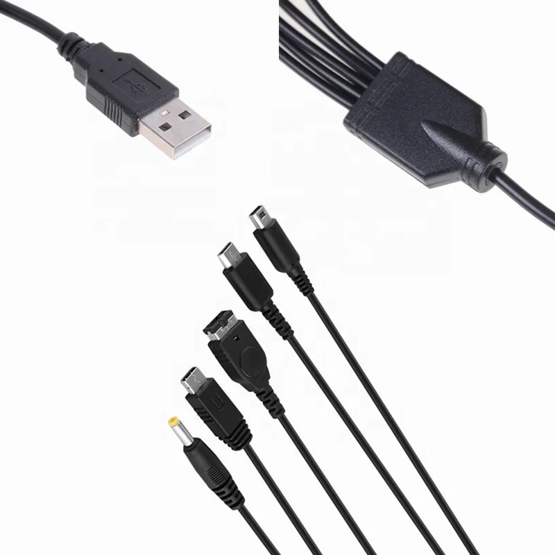 
Multi-Function 5 in 1 USB Charging cable for New Nintendo DS,3DS,2DS,DSI,NDS Lite,Wii U,PSP,GBA SP,PSP 1000/2000/3000 