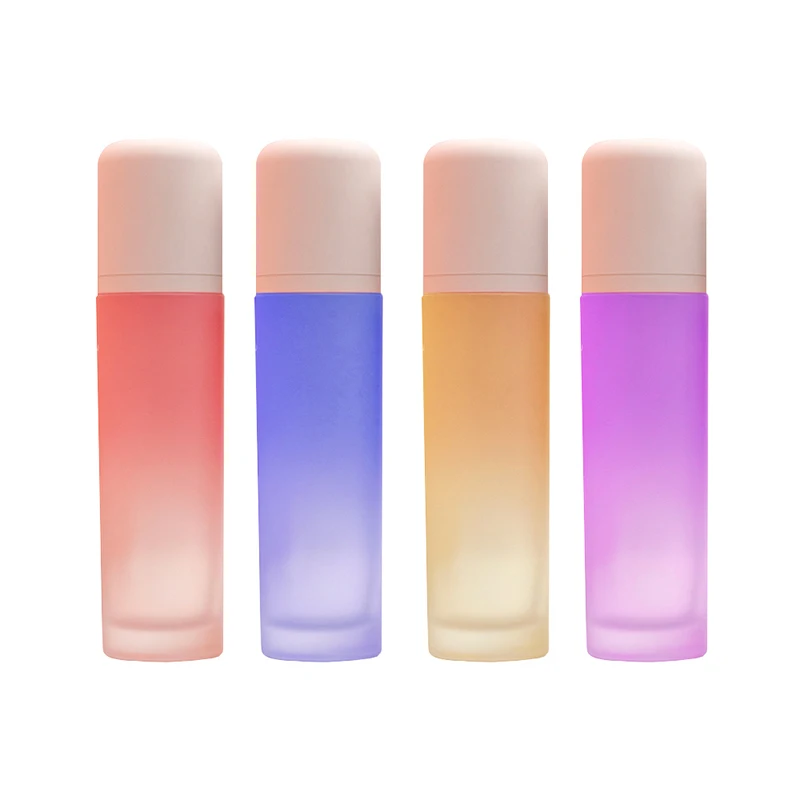 Custom Empty Luxury 50ml 100ml 120ml Skin care Bottle Packaging Pink Frosted Toner Cosmetic Pump Glass Mist Spray Bottles