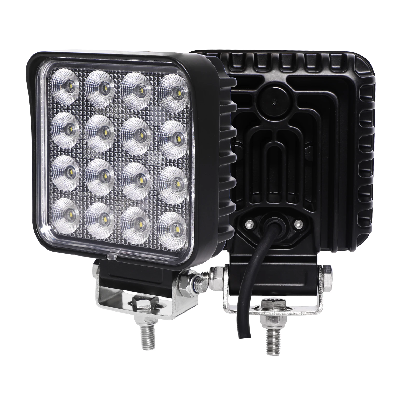 2021 Brightest Off-road Work Light Rectangular Super Duty Spot Light 48W Flood Beam Work Driving Lamp for Jeep Truck SUV ATV UTV