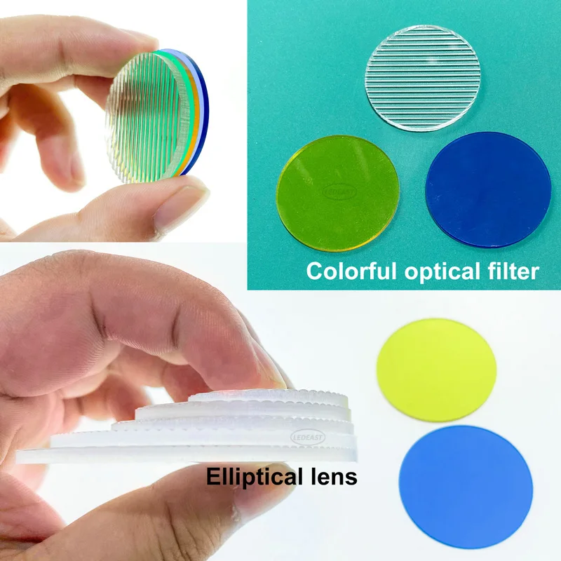LEDEAST LSP Blue Yellow Colorful Optical Filter Optical Lens & Led Stretch Elliptical Lens for LED Track Light