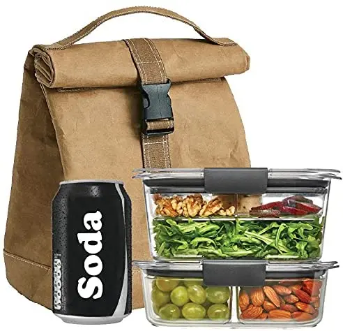 Customized Reusable Aluminium Foiled Fast Food Eco-friendly Kraft Tyvek Paper Insulated Lunch Bag for