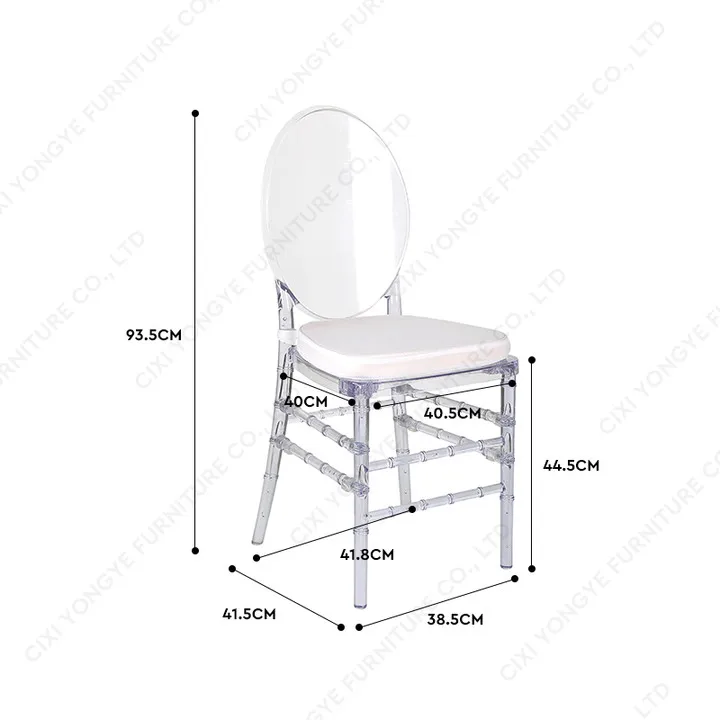 Wholesale Stackable Transparent Acrylic Events Wedding Clear Crystal Pc Dining Ghost Chair