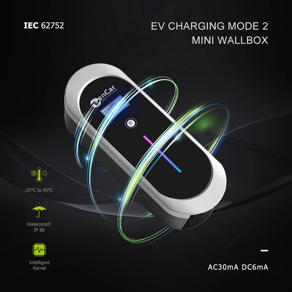 16A 3.6KW ZENCAR Тип 2 62196 быстро EVSE Уровень EV зарядное устройство портативное беспроводное с синим вилка