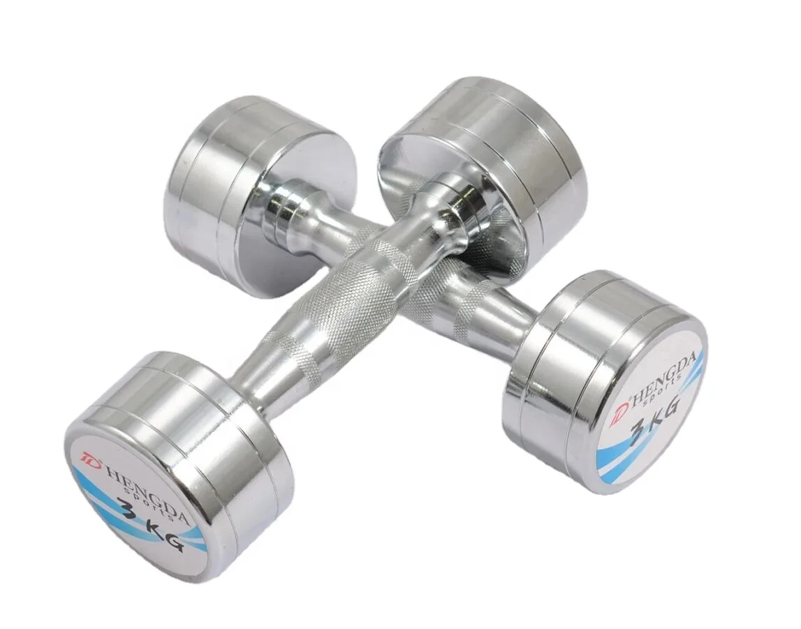 Fitness Weight Lifting  Round Head Dumbbell High Chrome Steel Dumbbell
