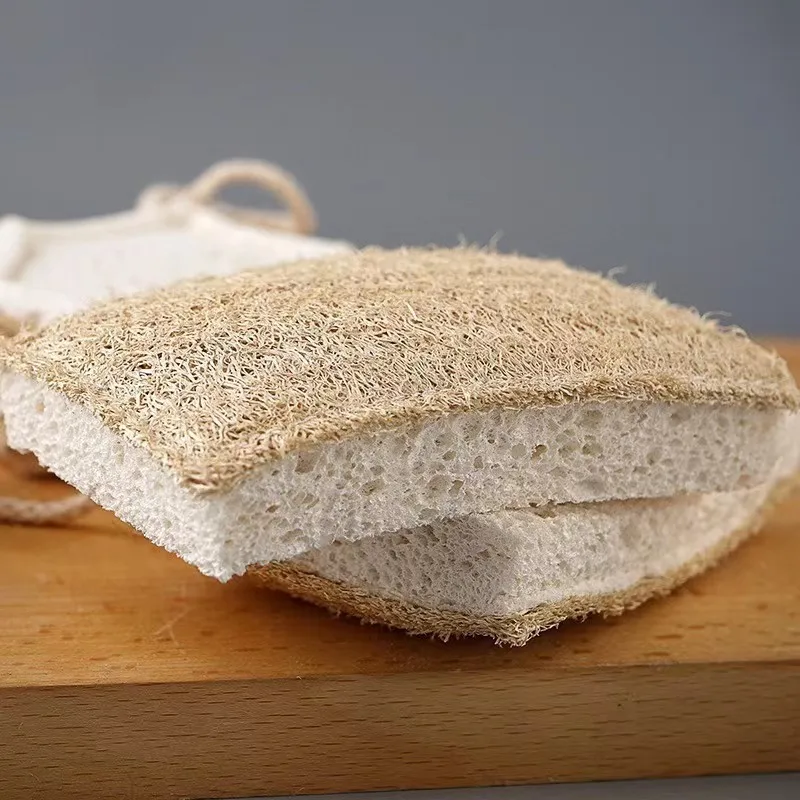 Organic Natural Biodegradable Dish Cleaning Loofah Sponge Single Layer Kitchen Wash Loofah Pads