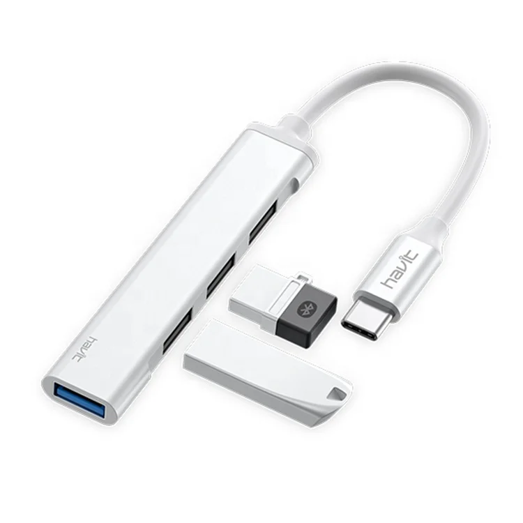 Hb41 Havit Usb Hub 4.0 4 In 1 For Laptop Computer Multifunction Wholesale Charging Phone Dock Station Type-C To Usb Hub