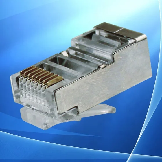 Сетевой разъем Rj45 Cat5e Cat6 заводская цена 8P8C экранирующая кристальная головка высокого