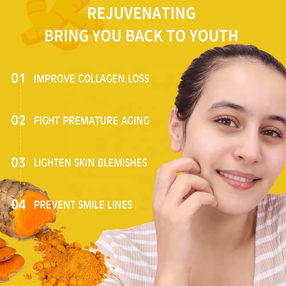 New Arrivals Organic Ginger Turmeric Brightening Dark Spots Remove Skin Care Anti Acne Turmeric Vitamin C Face Serum