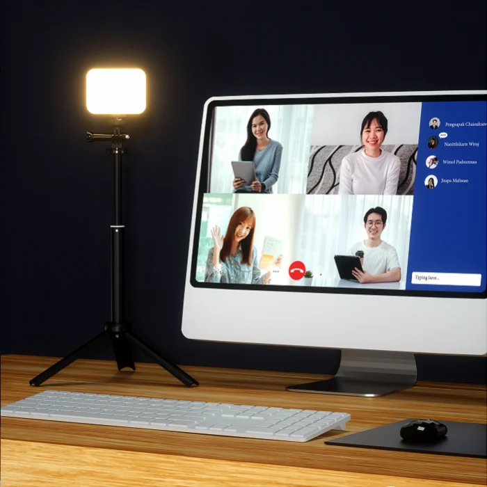 F3 Desktop Light Kit Has 60Pcs LED Beads Mini Video Light with Light Stand and Clip for Laptop Computer Working