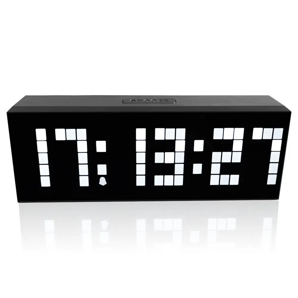 YIZHI Large Big Number Jumbo LED Snooze Wall Desk Alarm Clock Count Down Timer with Pixel Calendar