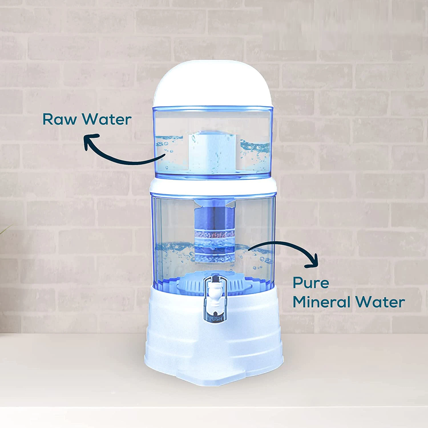 Free power supply Benchtop Water Dispenser Purifier System Water Filter System 14 Litres OEM