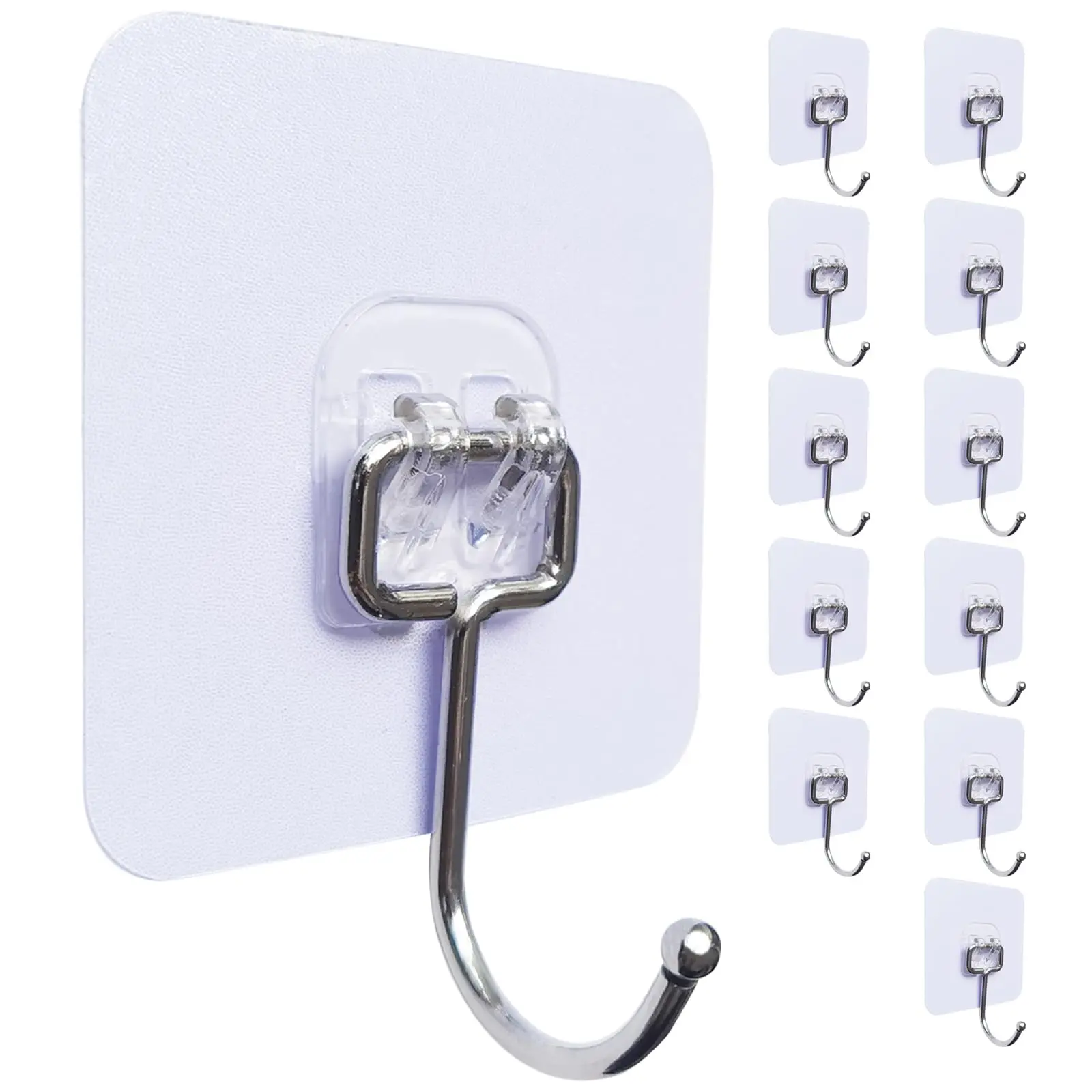 Крючок большой грузоподъемности 25 кг, прочный клеящийся прозрачный кухонный крючок для ванной комнаты без следов, настенный крючок