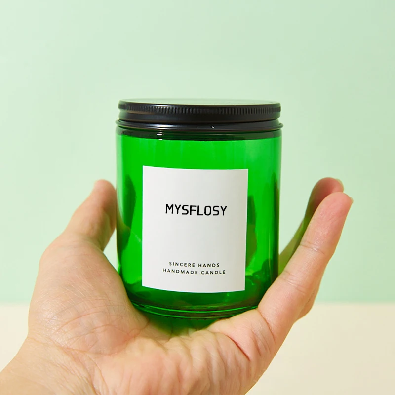 Empty 250ml Amber Matte Black Color Glass Candle Jars Luxury For Candles With Aluminum Lid