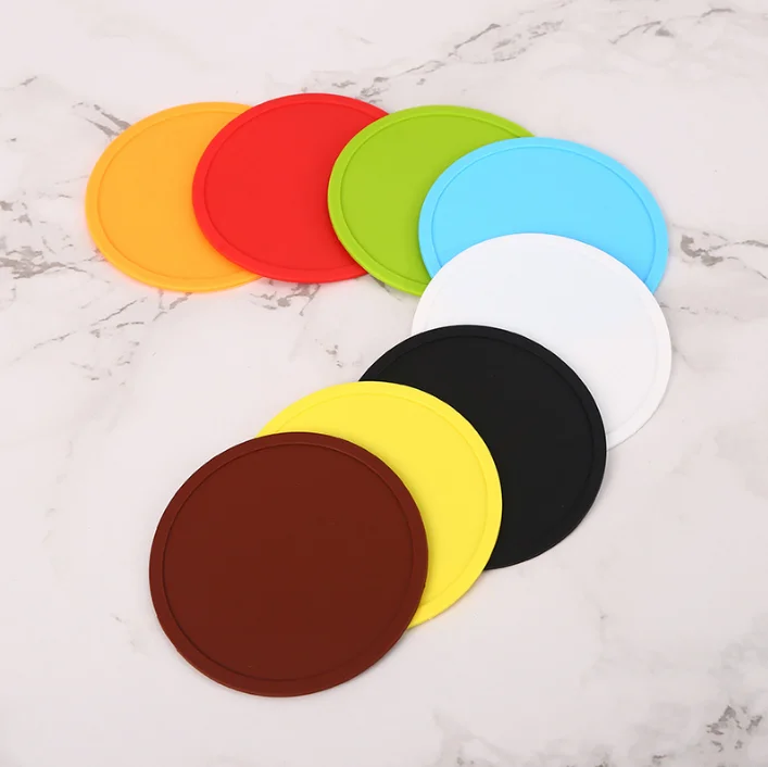 Нескользящие подставки теплоизоляционные красочные силиконовые чашки для напитков, противоскользящие подставки для чашек защищают мебель и стол от воды