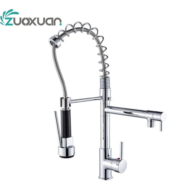 ZUOXUAN factory  brass pull out spring  kitchen faucet