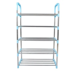 The Latest Design Blue Stainless Steel Furniture Shoe Racks Shoe Rack for Home