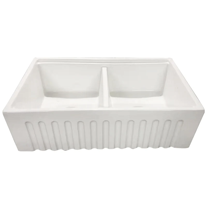 Newest Product Single Bowl White Farmhouse Apron Ceramic American Butlers Kitchen Sink