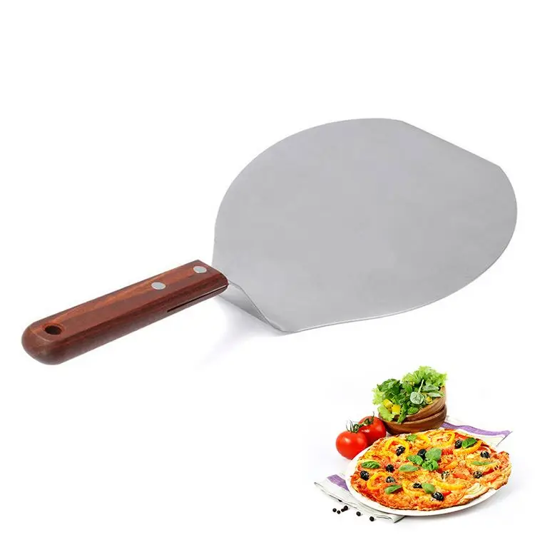 Кухонные аксессуары инструмент для выпечки деревянная ручка большая круглая лопата из нержавеющей стали 430 для пиццы высокое качество