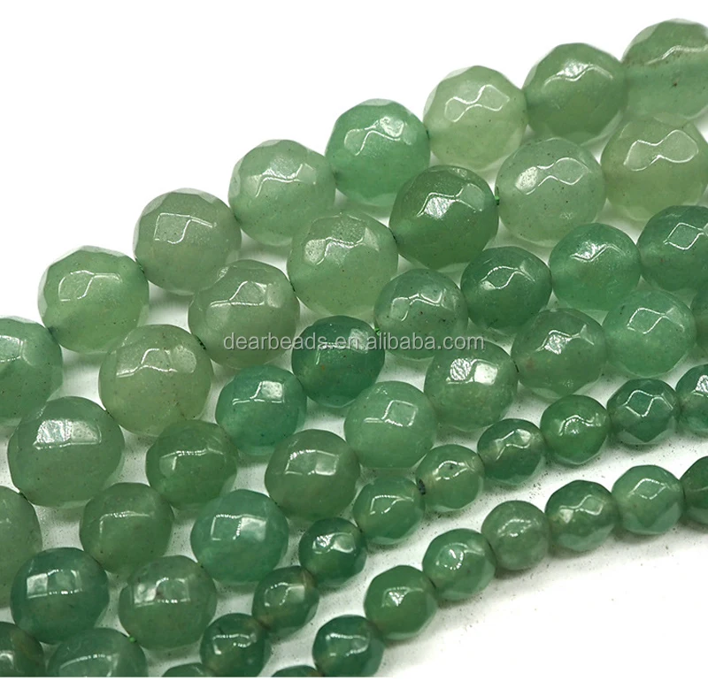 Bulk 6mm 8mm 10mm Gemstone Stone Loose Beads Round Faceted Green Aventurine Beads For DIY Jewelry Making