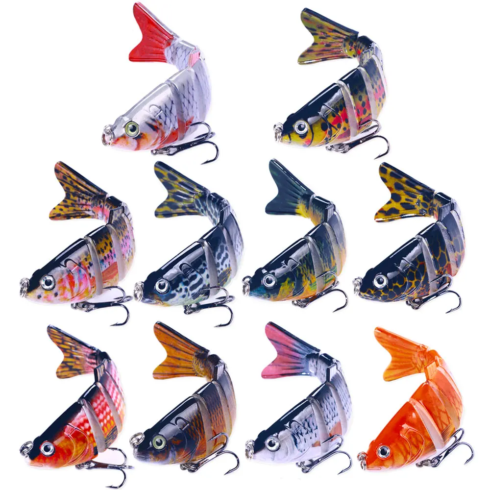 wholesale fishing supplier bass trout fishing lure metal jointed swimbait 6 segments fishing lure for freshwatet