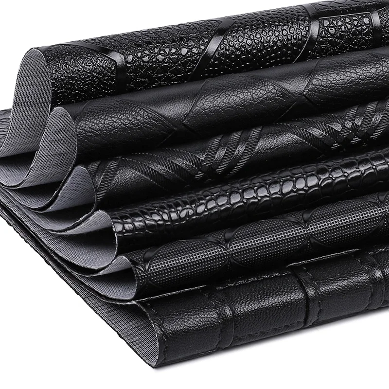 Glossy Imitation Microfiber 0.7MM Thickness PU Leather Fabric Smooth Textured Embossed For Car Seat