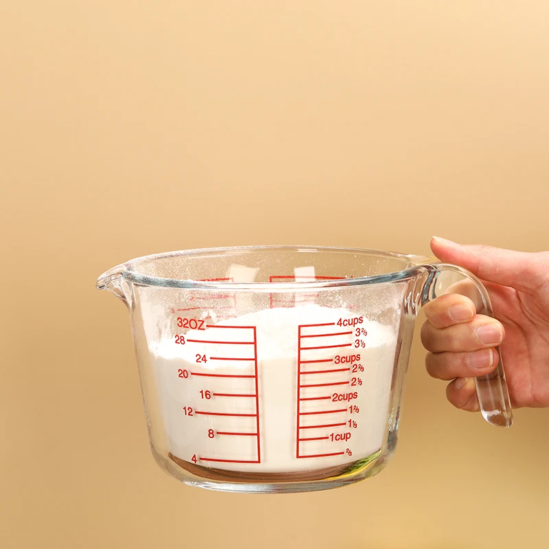 250 мл 500 1000 мерная чашка хлебобулочные устойчивые стеклянные чашки с ручкой набор со шкалой
