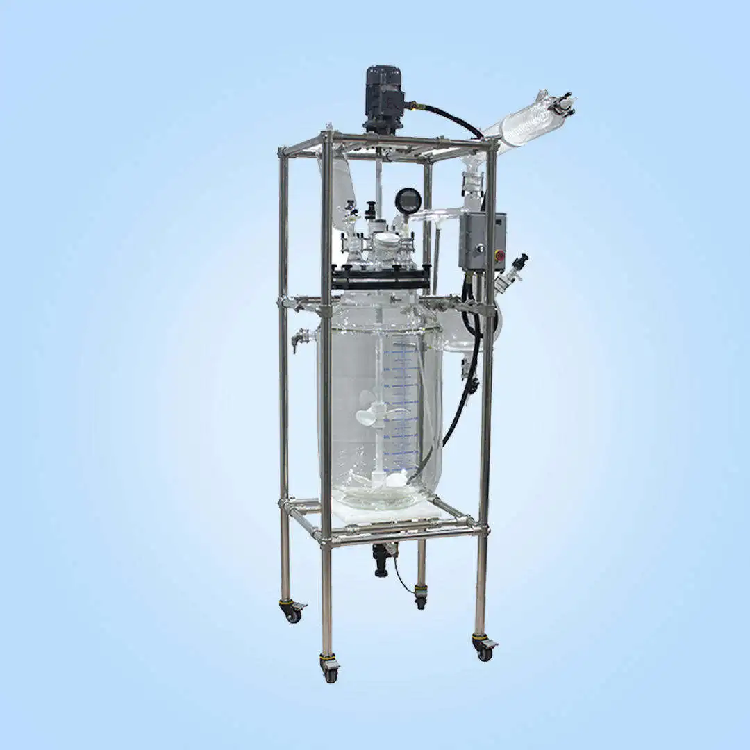 PTFE distill constant temperature lab glass vessel explosion proof jacketed reactor