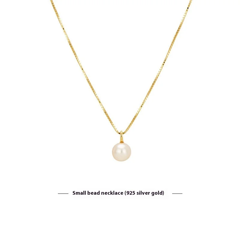 S925 Sterling Silver Small Capsule Pearl Necklace Fall Winter Style Accessible Luxury Natural Freshwater Pearl Does Not Fade