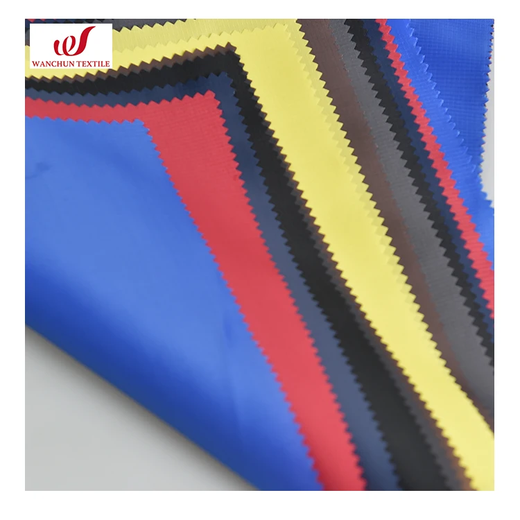 210T Water-repellent PA Coated 0.2 Grid Ripstop 100% Polyester Taffeta Fabric for Garment