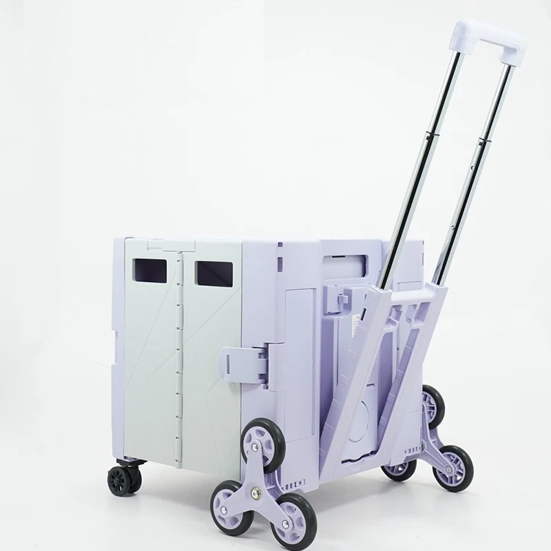 Ящик для продуктов пластиковая тележка для покупок для багажа Складная мини-тележка для покупок тележка сумки колеса