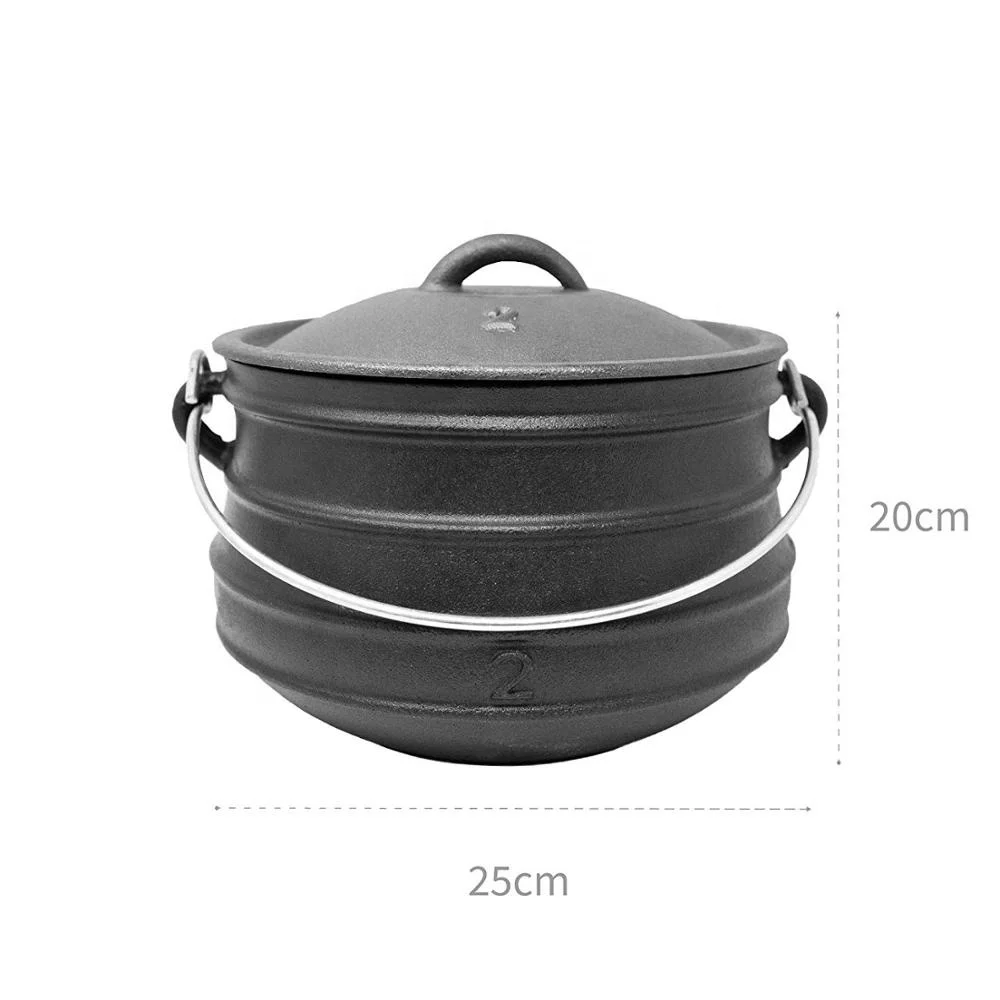 Pre-закаленный плоский Potjie горшок Южной Африки литое железо