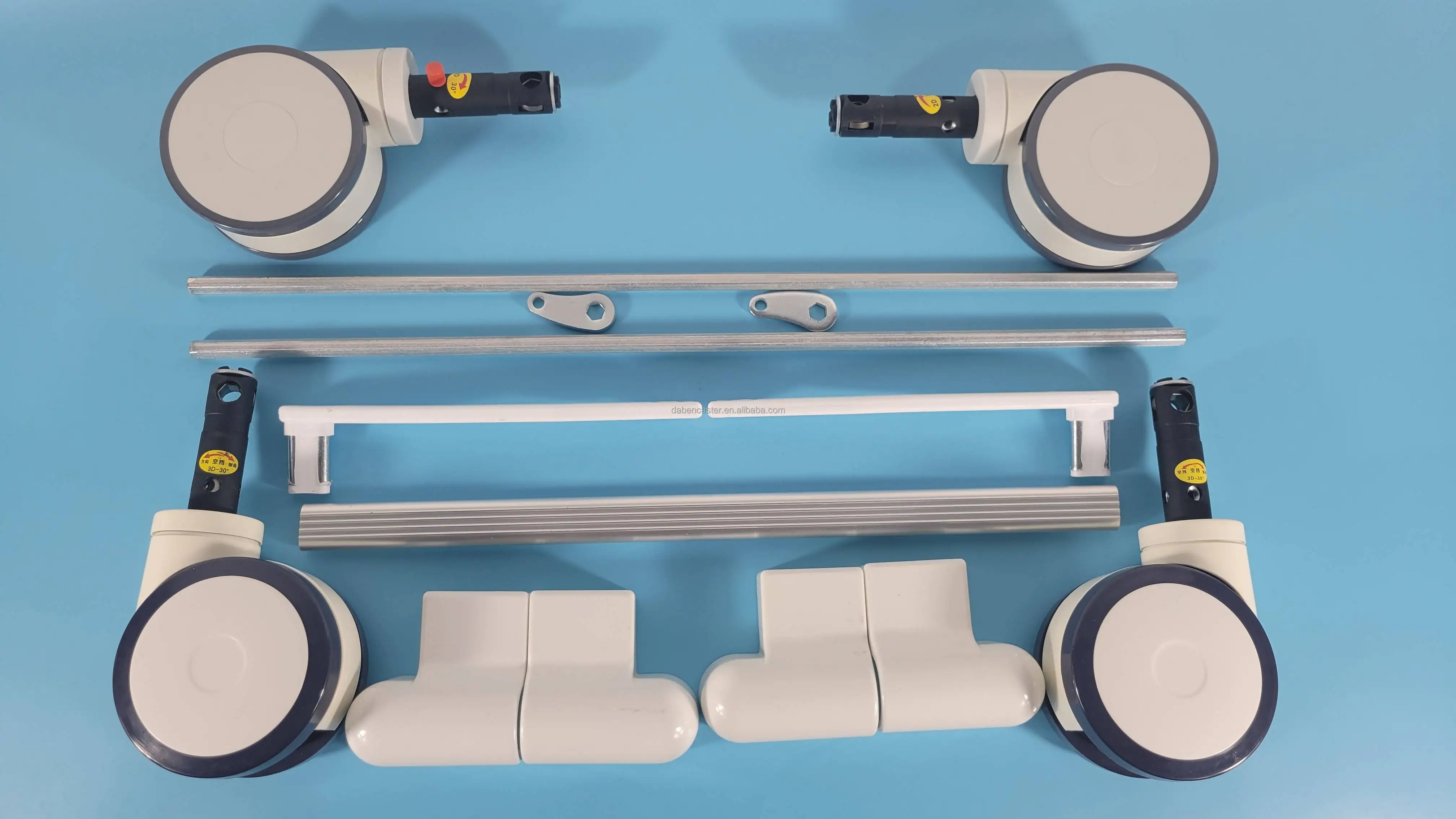 Central pedal, central lock system for hospital bed, medical equipment, wheels, casters