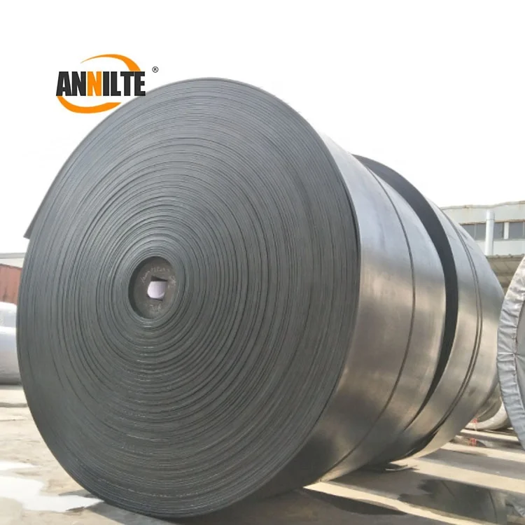 Annilte  SBR rubber EP 100/150/200/300 flat conveyor belt black Cold resistant /acid and alkali resistant rubber conveyor belt