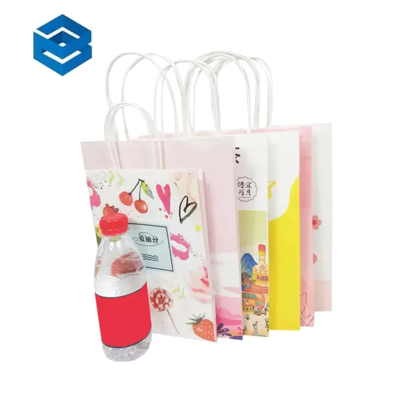 Wholesale Kraft Craft Gift Paper Bags Custom Printed Kraft Paper Shopping Bags with Bottom Gusset