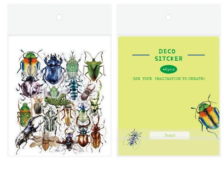 Flower sticker pack waterproof transparent PET hand account bullet diary DIY tulip material hand account sticker1 pack of 40