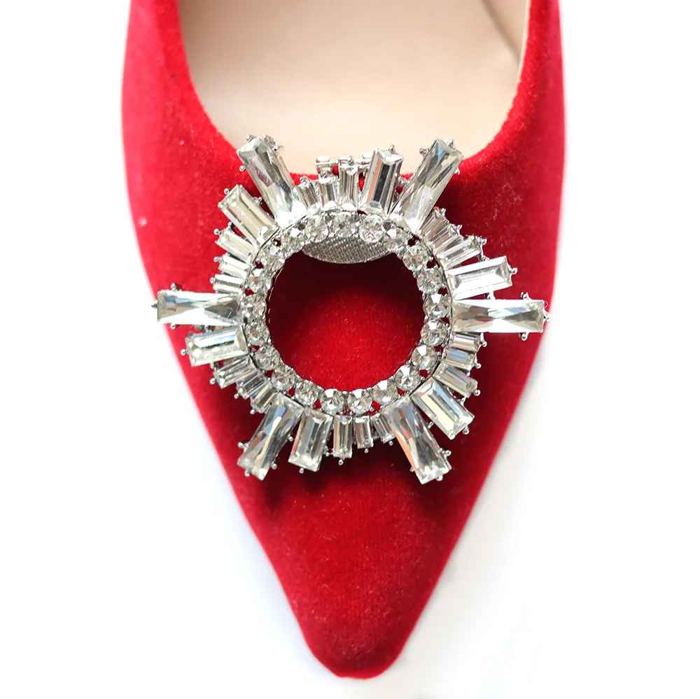 2022 new diy removable rhinestones shoe jewelry clips wholesale for bridal for woman shoe clips