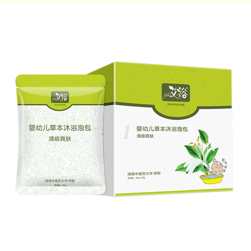 OEM Chinese Herb Medicine FootBath  Of  Baby Herbal Bath Powder Bag For Prevent Prickly Heart