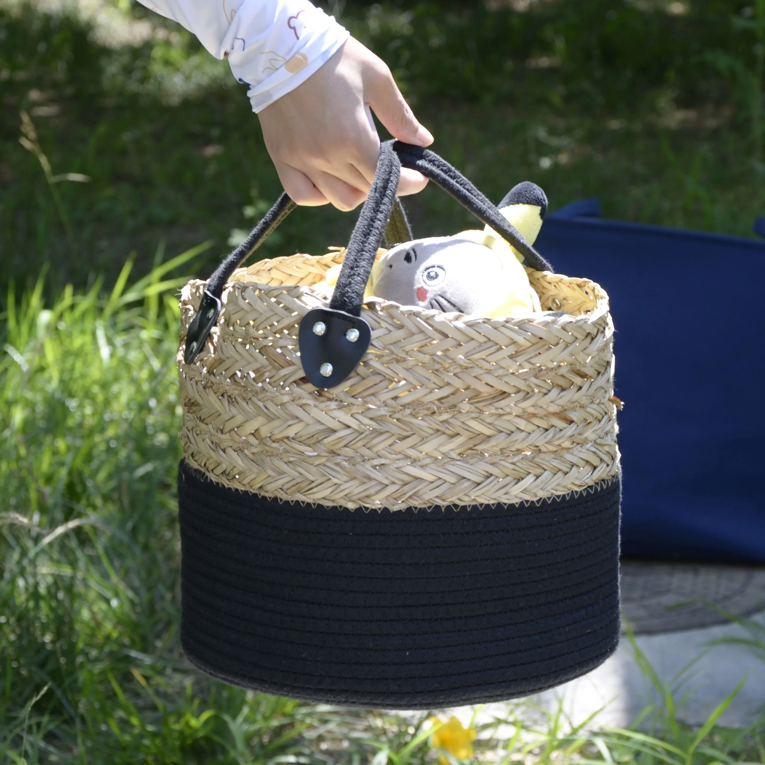 braided cotton rope for storage basket Multifunctional clothing storage towel blanket sundries laundry basket Dirty clothes